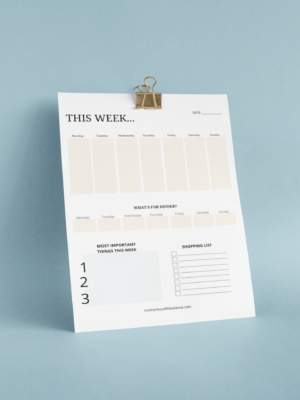 Weekly Meal Planning Organizer